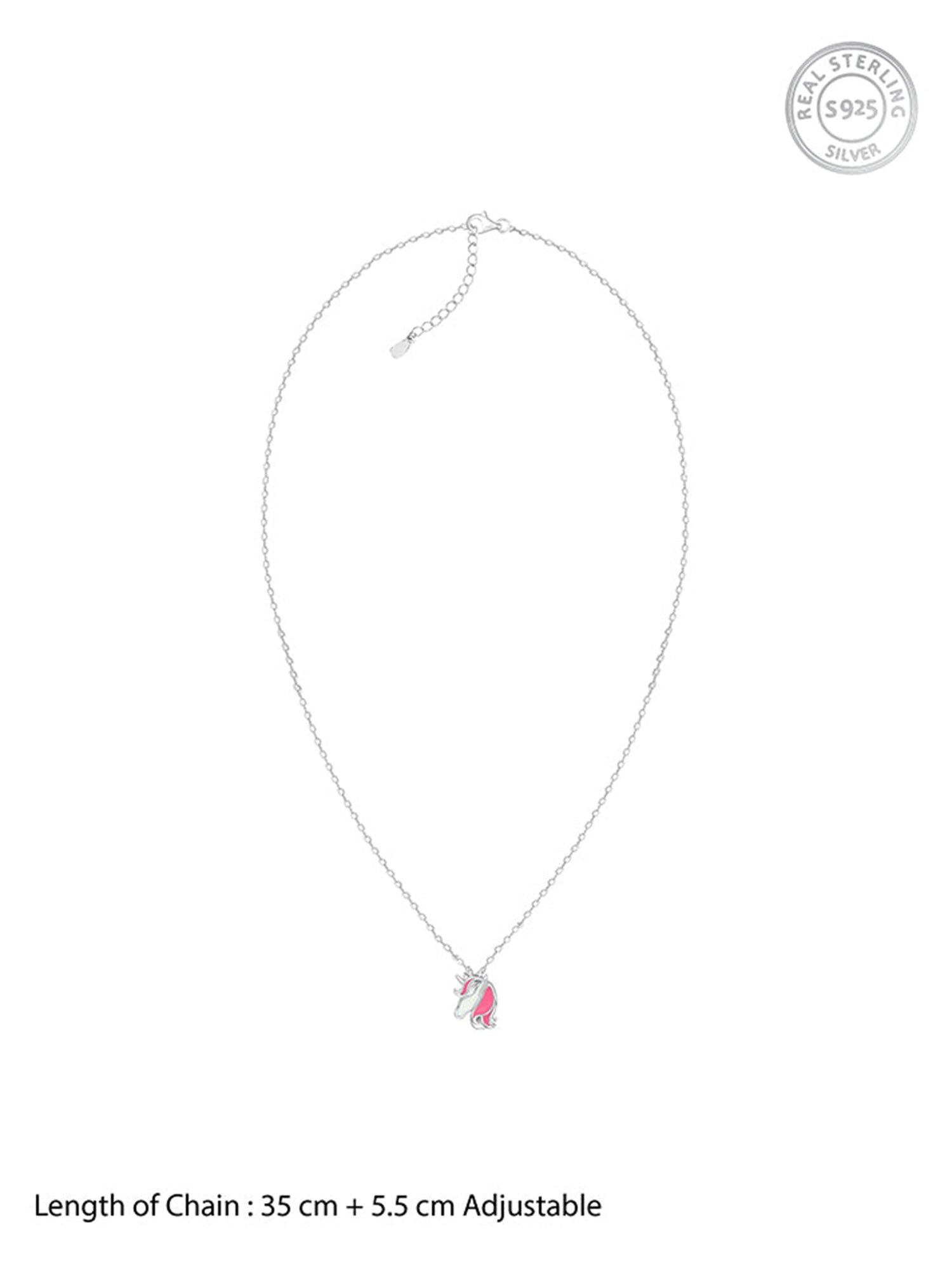 Silver Enchanting Unicorn Kids Pendant With Link Chain