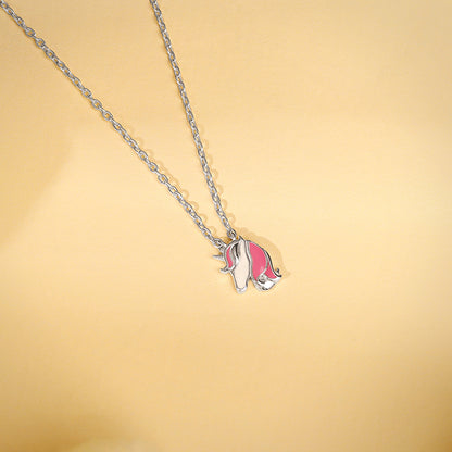 Silver Enchanting Unicorn Kids Pendant With Link Chain