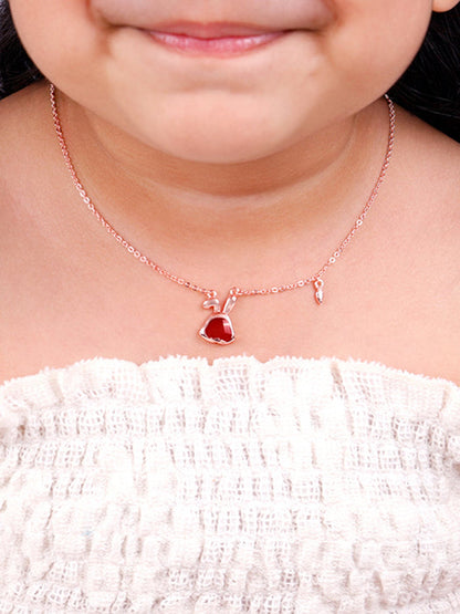 Rose Gold Bunny Kids Necklace