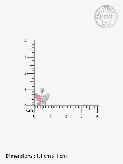 Silver Flutter In Blush Kids Pendant With Link Chain