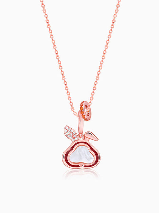 Rose Gold Bunny Kids Pendant With Link Chain