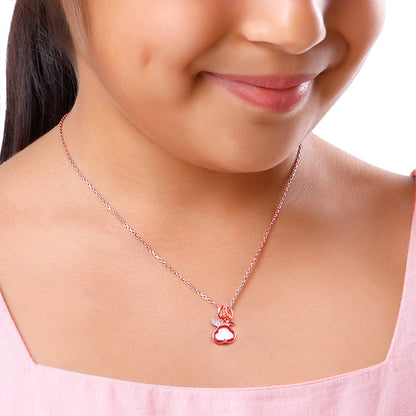 Rose Gold Bunny Kids Pendant With Link Chain