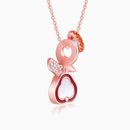 Rose Gold Bunny Kids Pendant With Link Chain