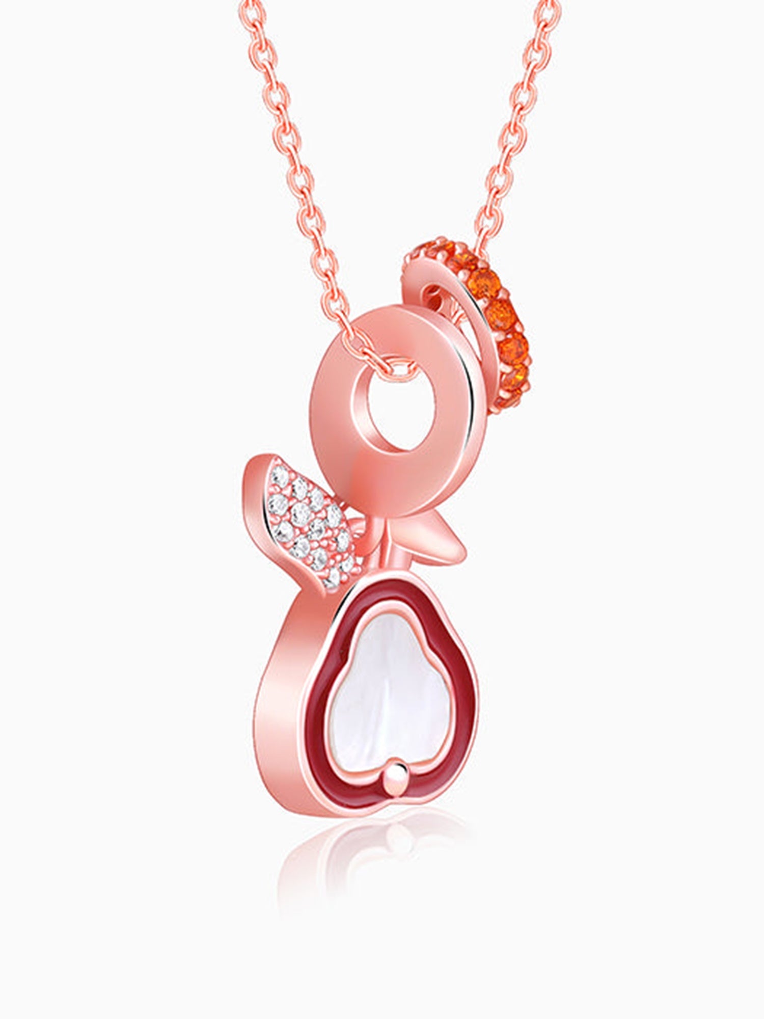 Rose Gold Bunny Kids Pendant With Link Chain