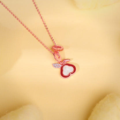 Rose Gold Bunny Kids Pendant With Link Chain