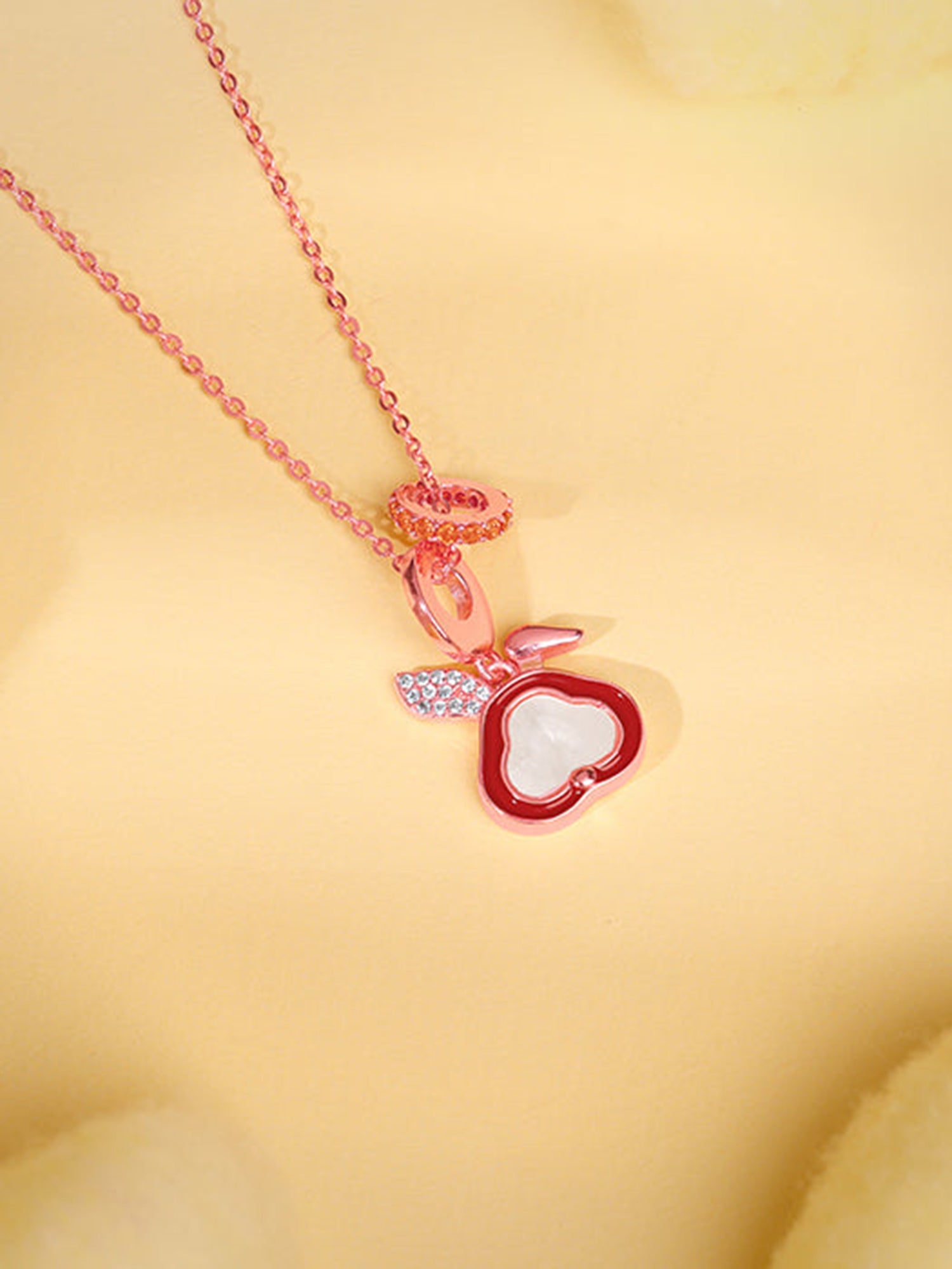 Rose Gold Bunny Kids Pendant With Link Chain