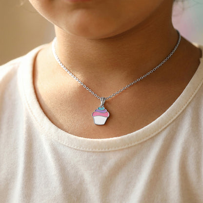 Silver Sugar Pop Kids Pendant With Link Chain