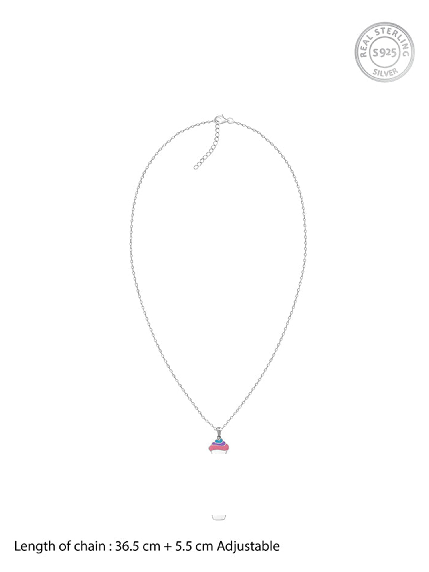 Silver Sugar Pop Kids Pendant With Link Chain