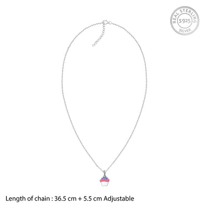 Silver Sugar Pop Kids Pendant With Link Chain