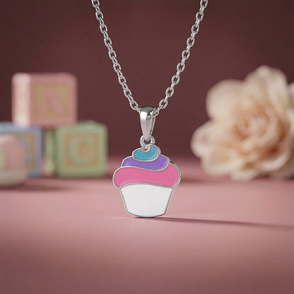 Silver Sugar Pop Kids Pendant With Link Chain