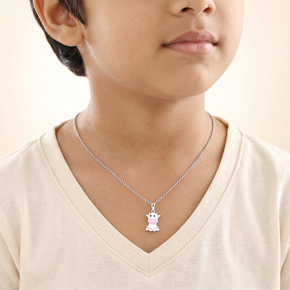 Silver Moo Magic Kids Pendant with Link Chain