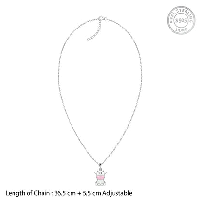 Silver Moo Magic Kids Pendant with Link Chain