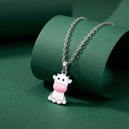 Silver Moo Magic Kids Pendant with Link Chain