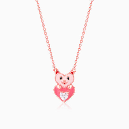 Rose Gold Cutie Heart Boo Kids Necklace
