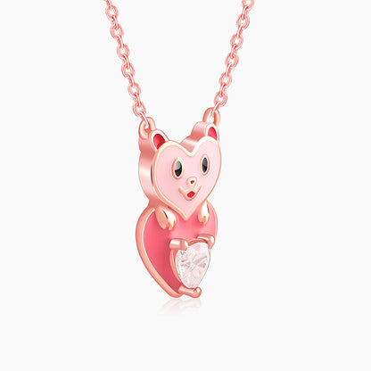 Rose Gold Cutie Heart Boo Kids Necklace
