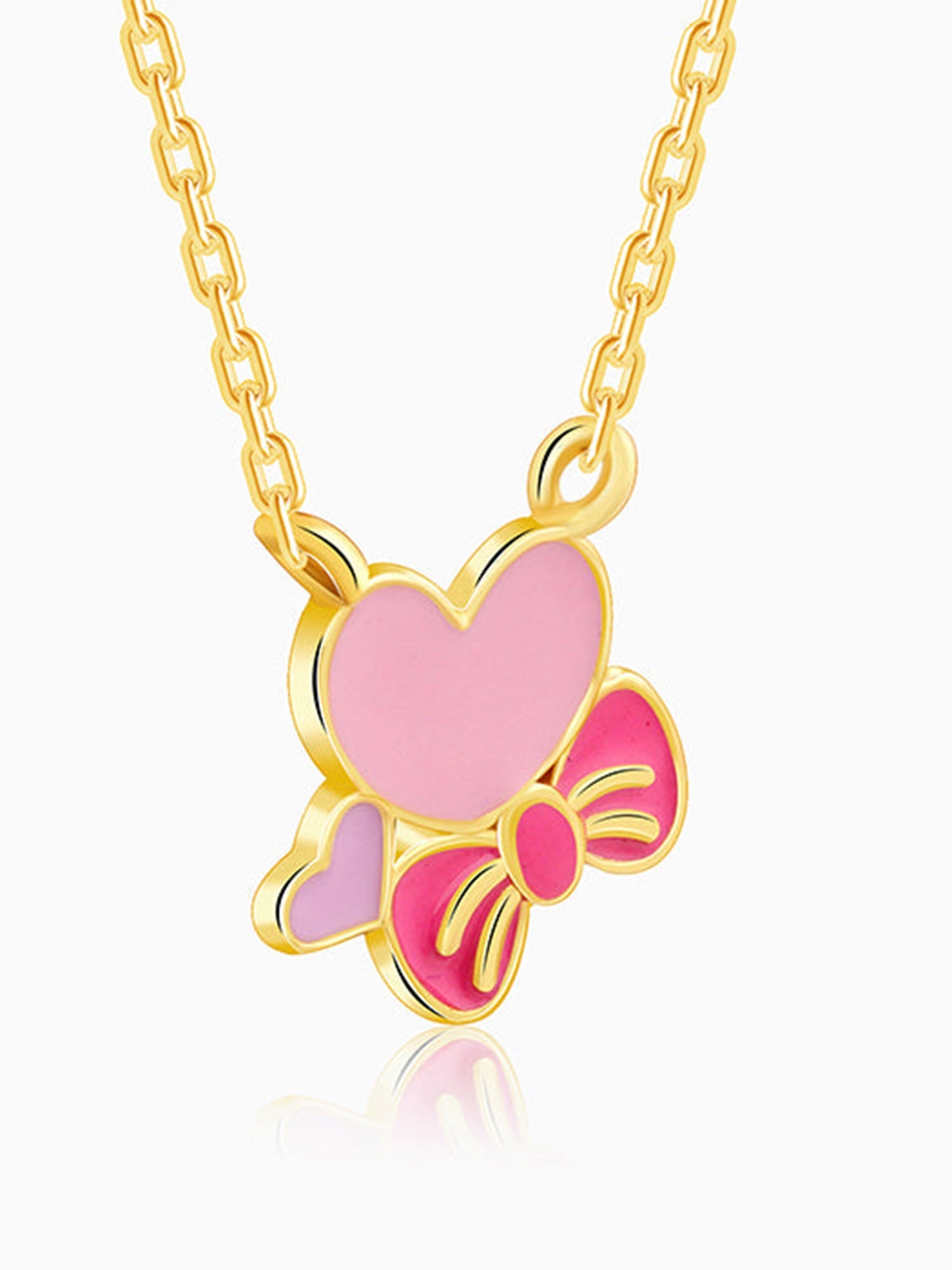 Golden Hearty Bow Kids Necklace