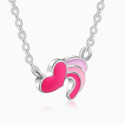 Silver Heart Wings Kids Necklace