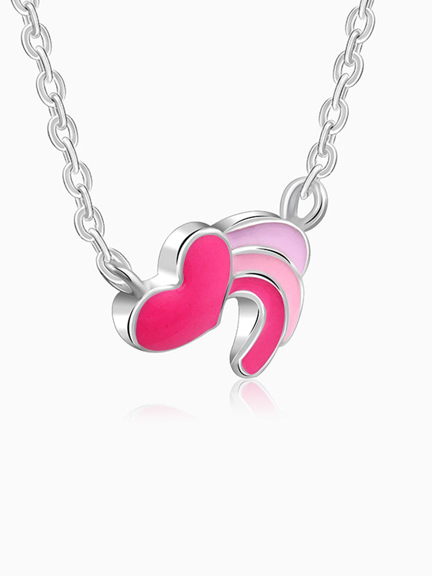 Silver Heart Wings Kids Necklace