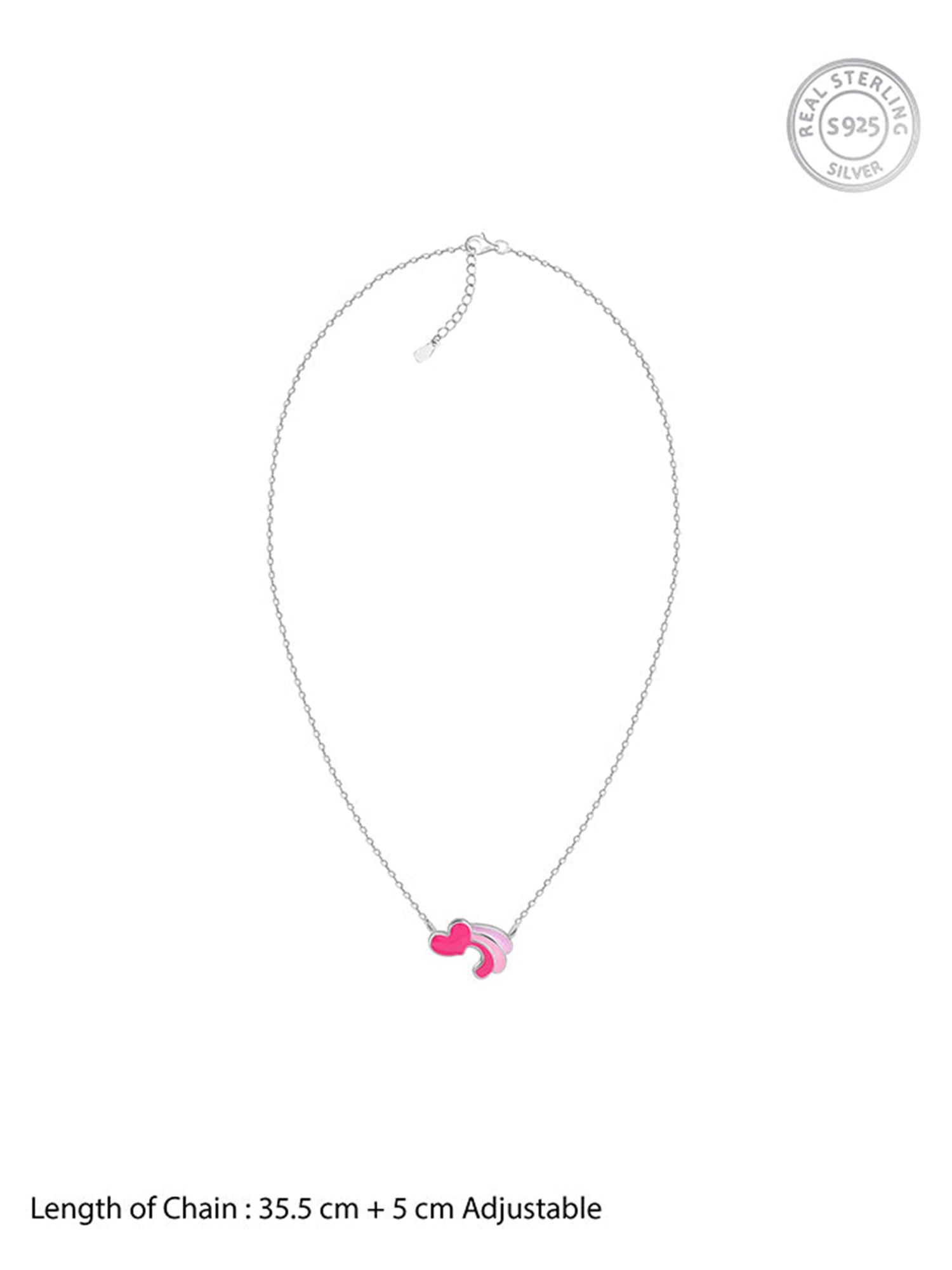 Silver Heart Wings Kids Necklace