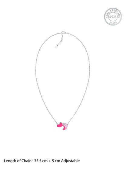 Silver Heart Wings Kids Necklace