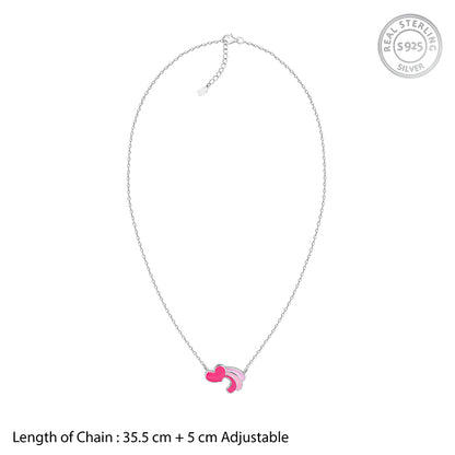 Silver Heart Wings Kids Necklace