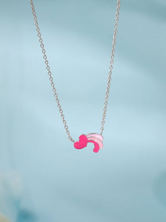 Silver Heart Wings Kids Necklace