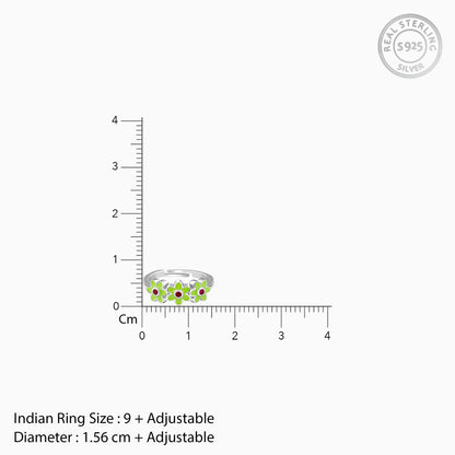 Silver Triple Bloom Kids Ring