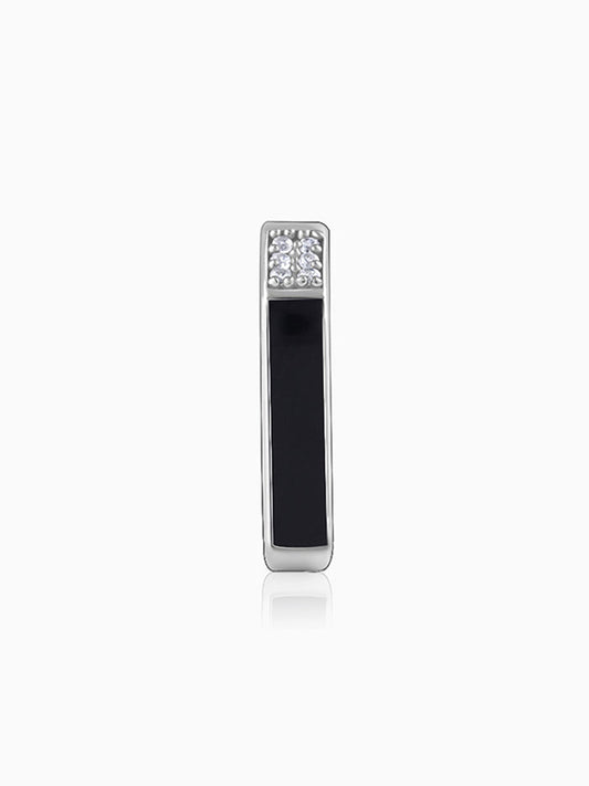 Silver Line Loop Earring For Him