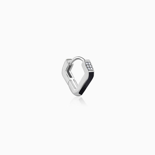 Silver Line Loop Earring For Him