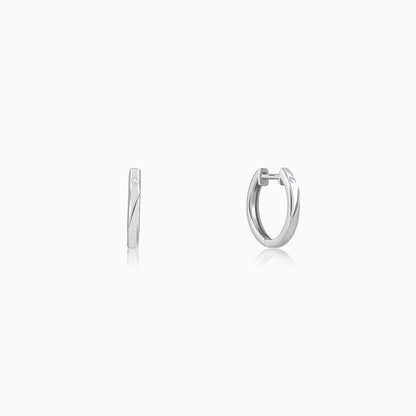 Silver Minimal Hoop Earring For Him