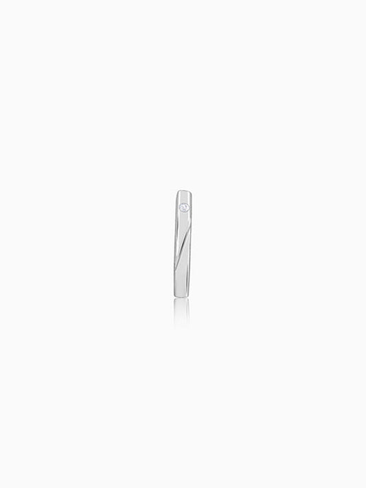 Silver Minimal Hoop Earring For Him