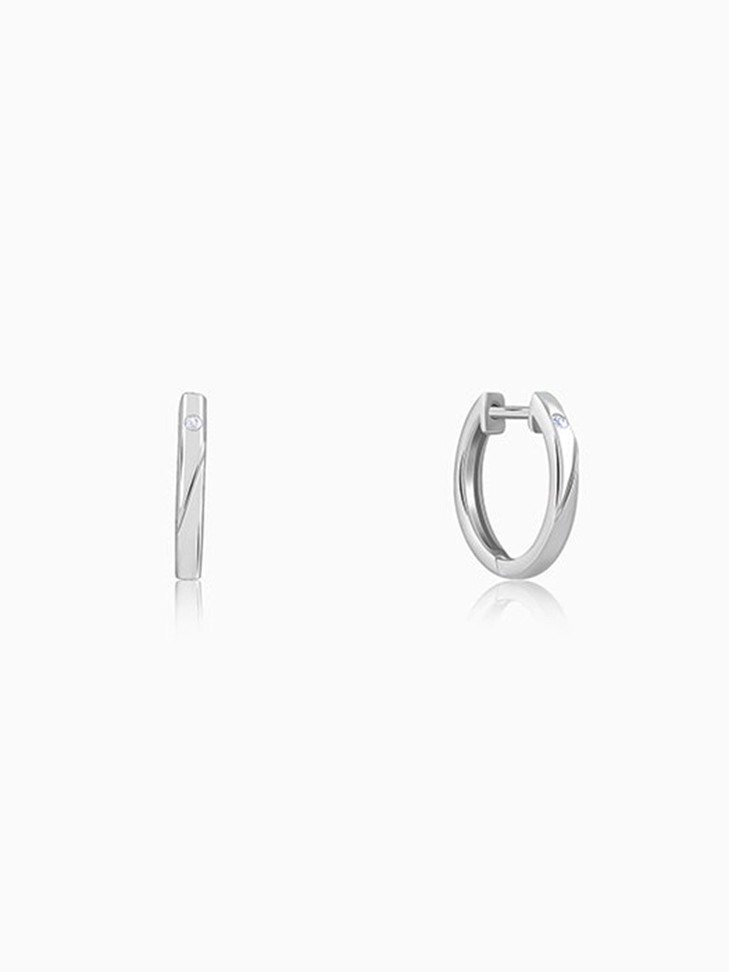 Silver Minimal Hoop Earring For Him