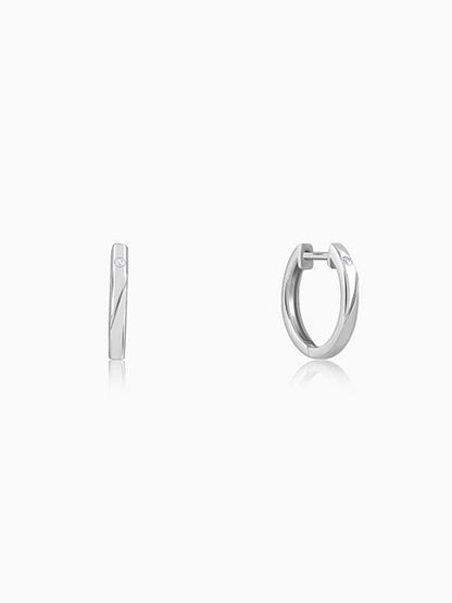 Silver Minimal Hoop Earring For Him