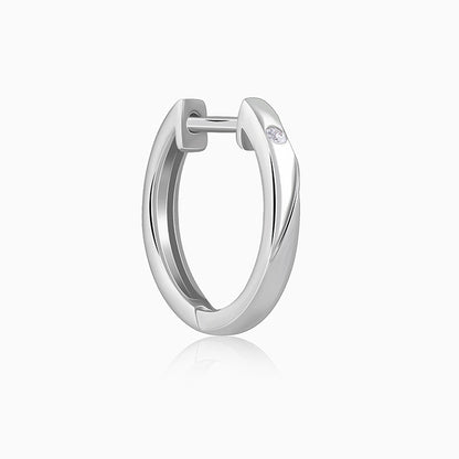 Silver Minimal Hoop Earring For Him