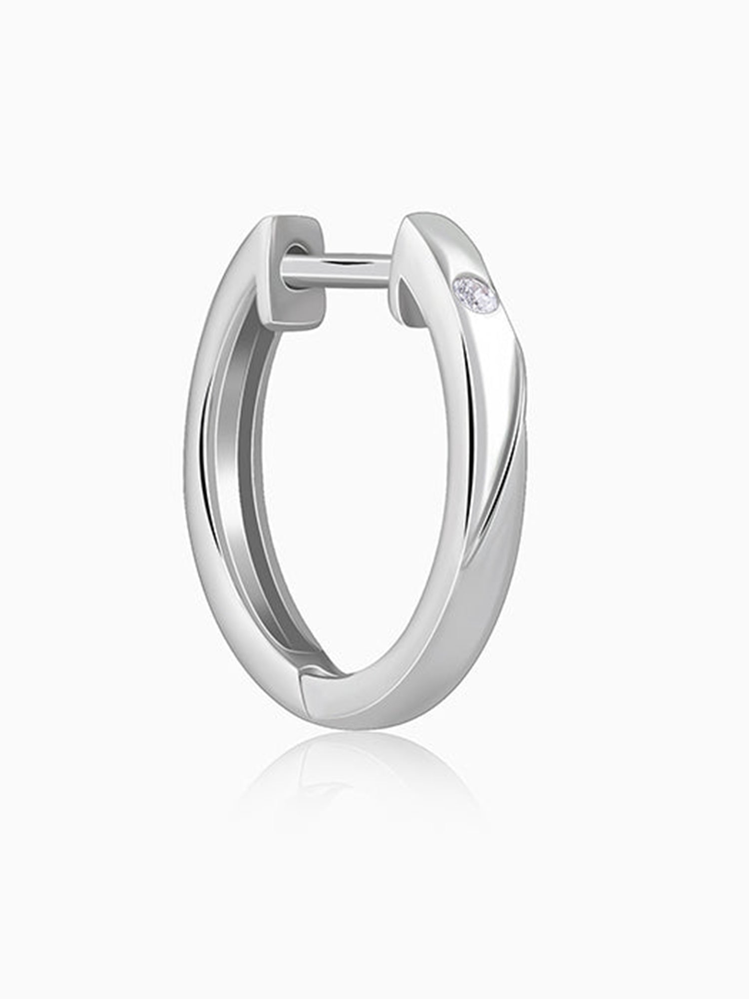 Silver Minimal Hoop Earring For Him