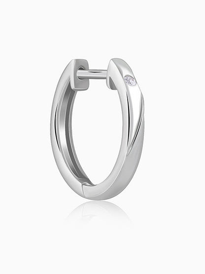 Silver Minimal Hoop Earring For Him