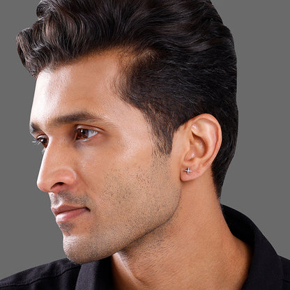 Silver X Stud For Him