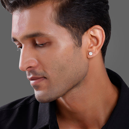 Silver Whirl Stud For Him