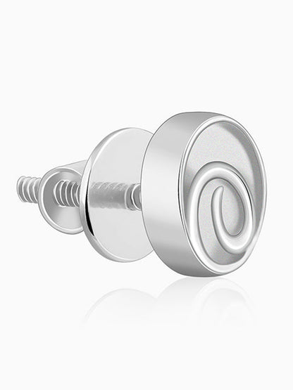 Silver Whirl Stud For Him