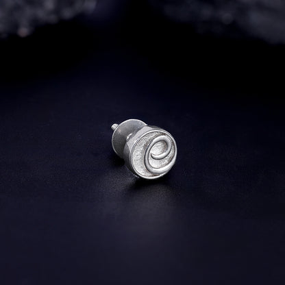Silver Whirl Stud For Him