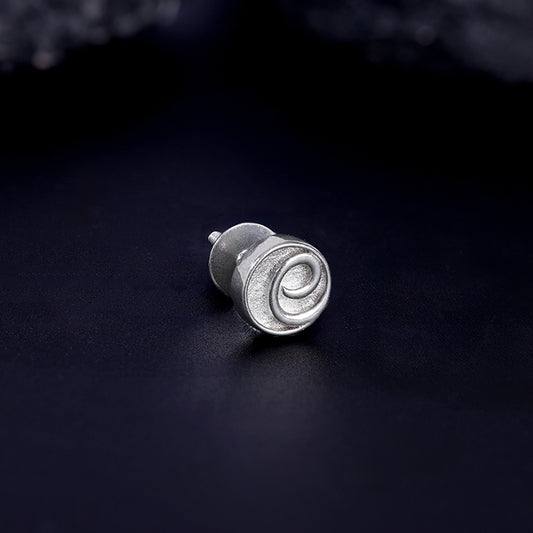 Silver Whirl Stud For Him