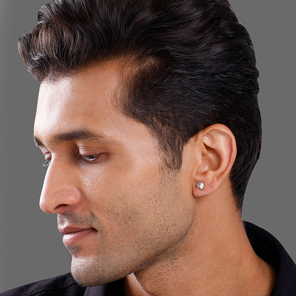 Silver Hexile Stud For Him
