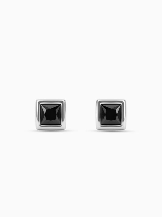 Silver Kinda Cube Stud For Him