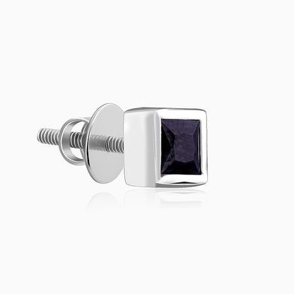 Silver Kinda Cube Stud For Him