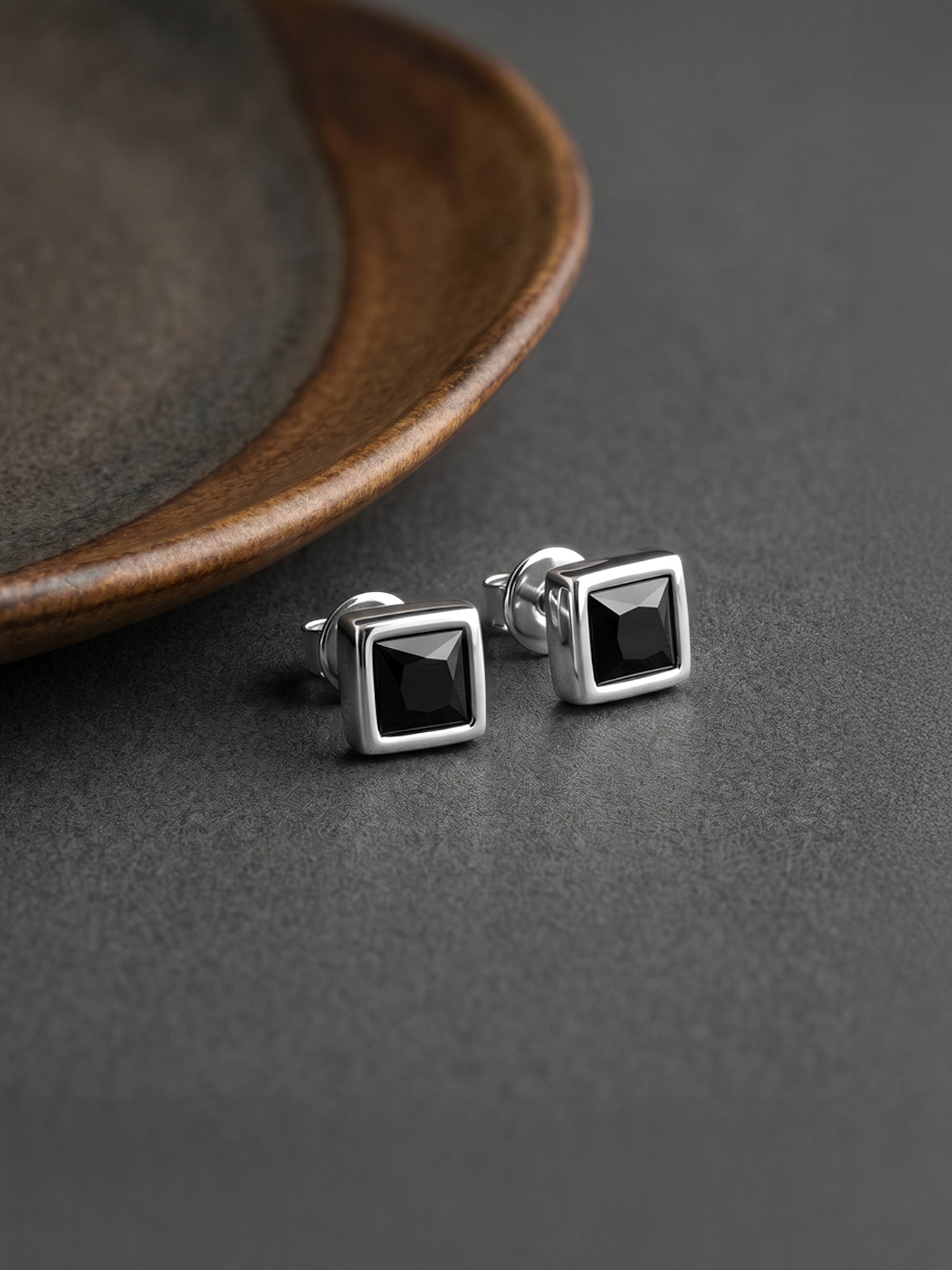 Silver Kinda Cube Stud For Him