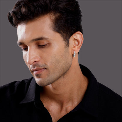 Silver Spike Hoop Earring For Him