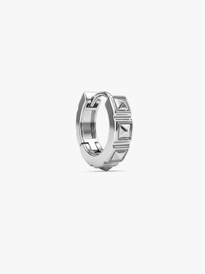 Silver Spike Hoop Earring For Him