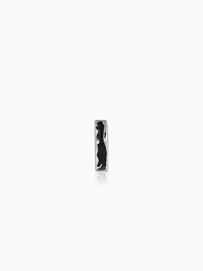 Silver Drip Orbit Hoop Earring For Him