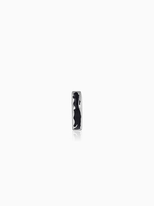 Silver Drip Orbit Hoop Earring For Him