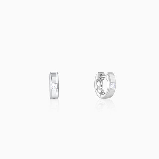 Silver Ice Hoop Earring For Him